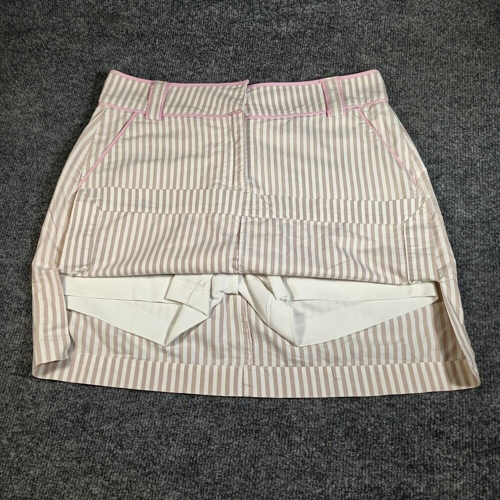 GGblue Skort Size 4 Beige White Stripe Golf Tennis Pickleball Athletic